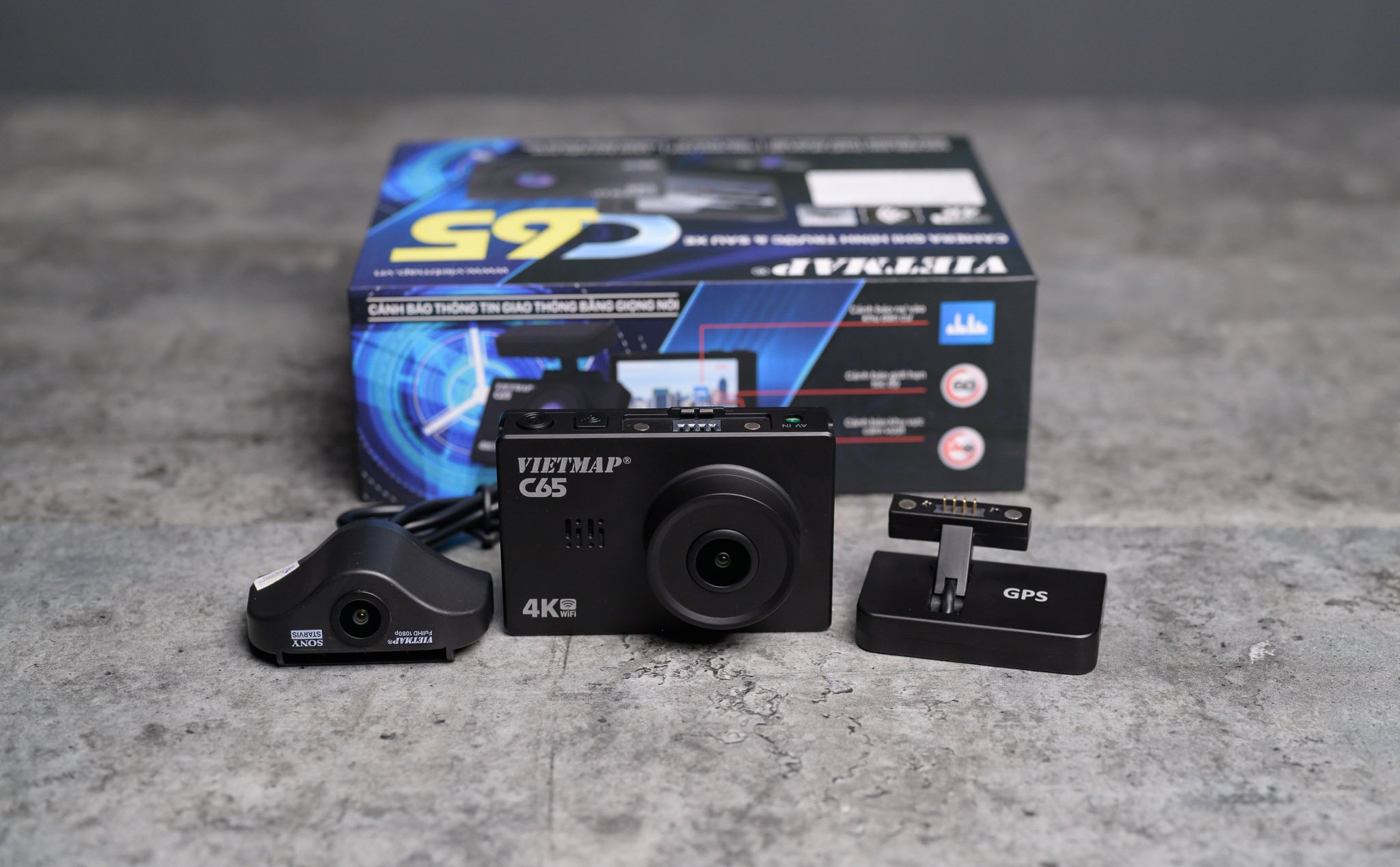 Camera Hành Trình Vietmap C65 Cảm Ứng Ghi Hình Trước Sau + Cảnh báo bằng giọng nói