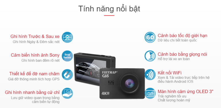 tính năng camera Vietmap c65