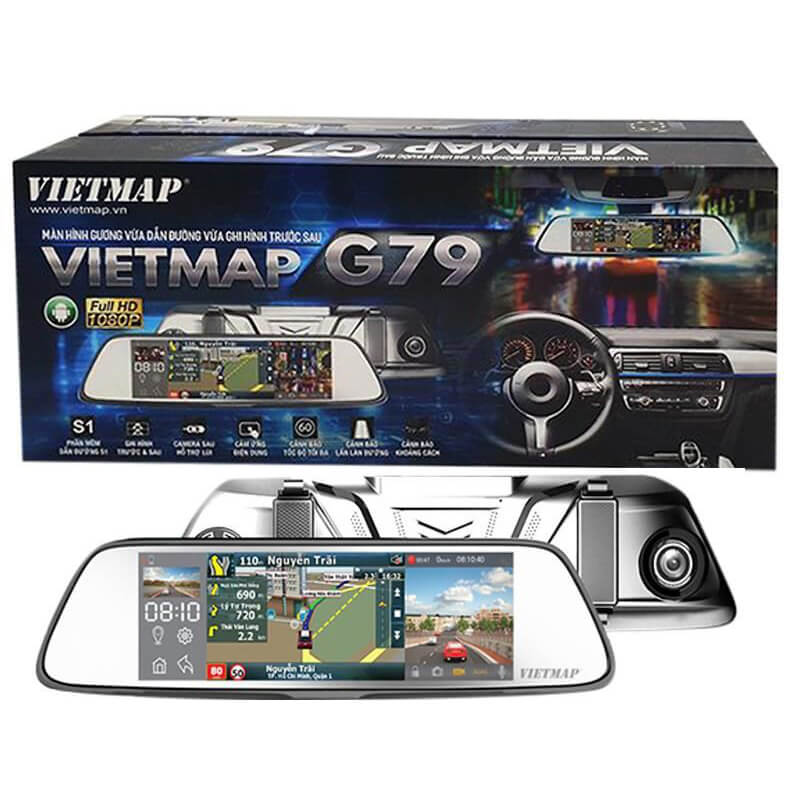 Camera hành trình vietmap g79 màn hình gương vừa dẫn đường vừa ghi hình