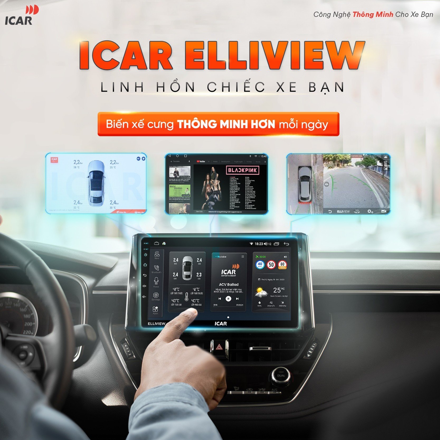 Màn Hình Ô Tô Elliview U5 Basic+ Ram 4Gb, Rom 64Gb