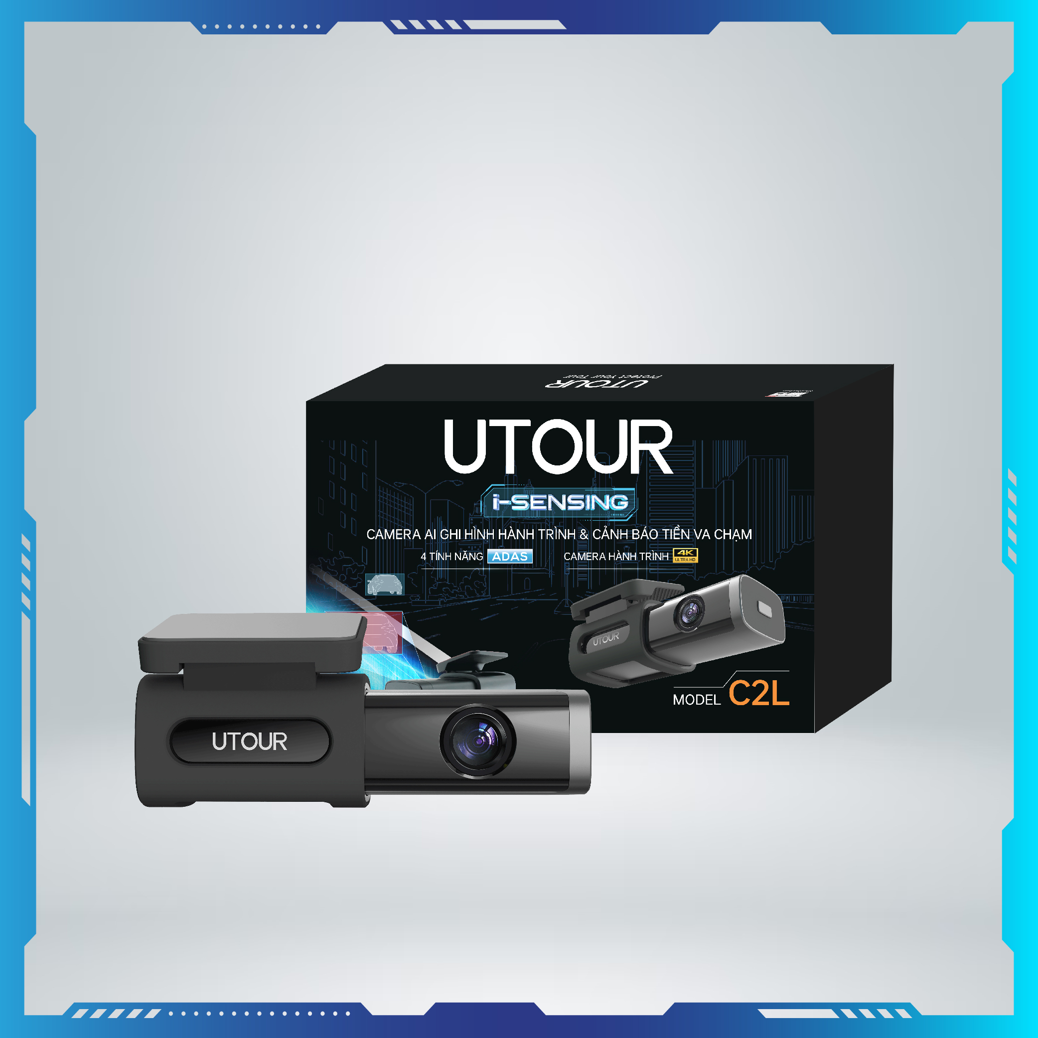Camera Hành Trình Utour C2L 4K, AI Cảnh Báo Tiền Va Chạm