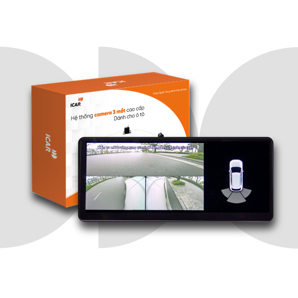 Camera 3 mắt Icar Elliview Y5 Premium 170 độ, ghép hình như cam 360