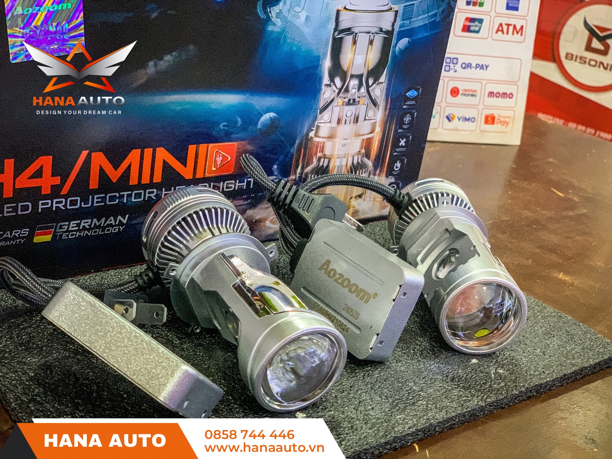 Bi led mini Aozoom H4 siêu sáng