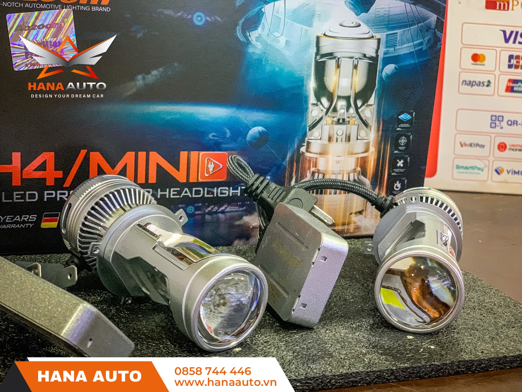 Bi led mini Aozoom H4 siêu sáng