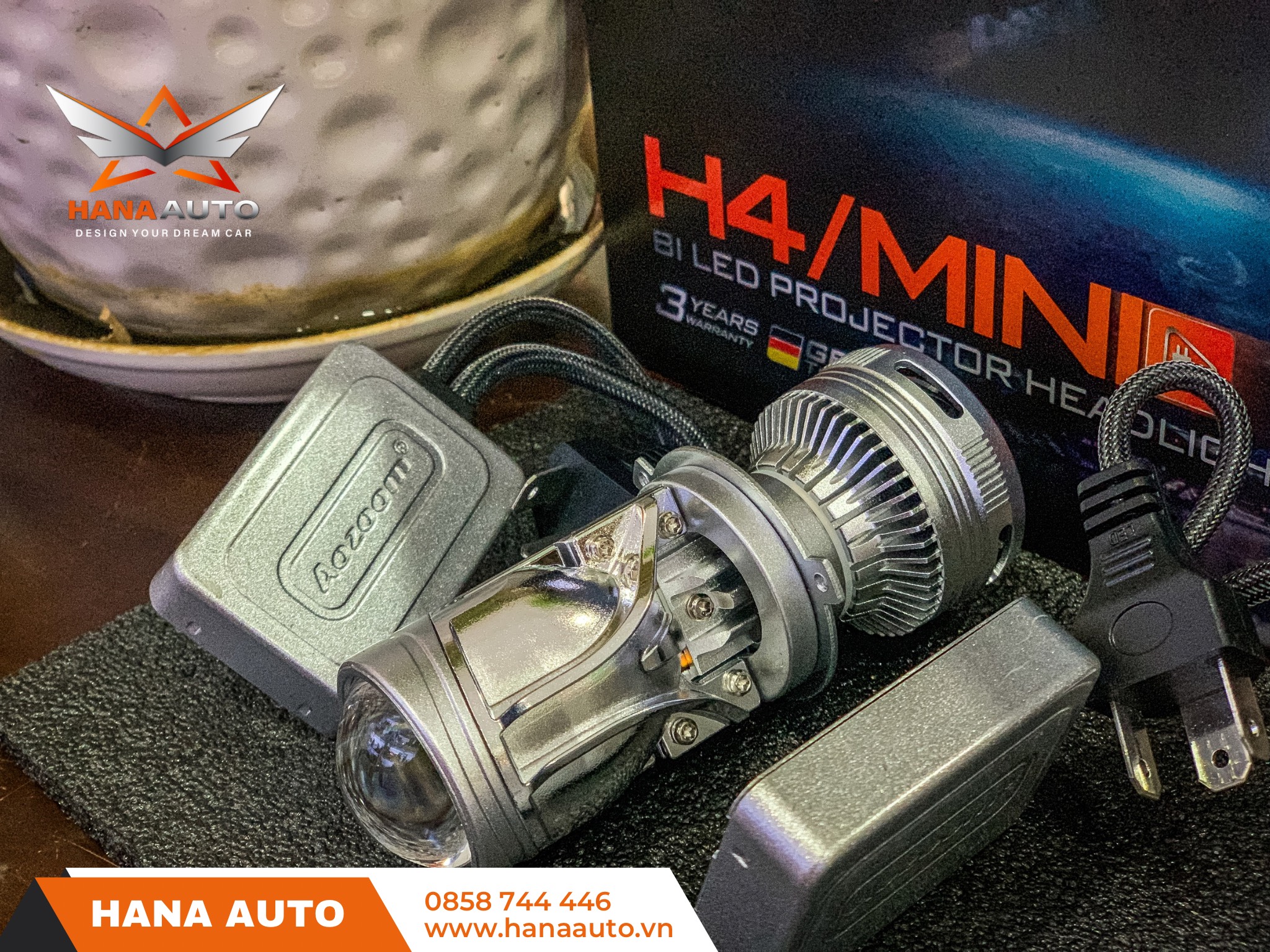 Bi led mini Aozoom H4 siêu sáng