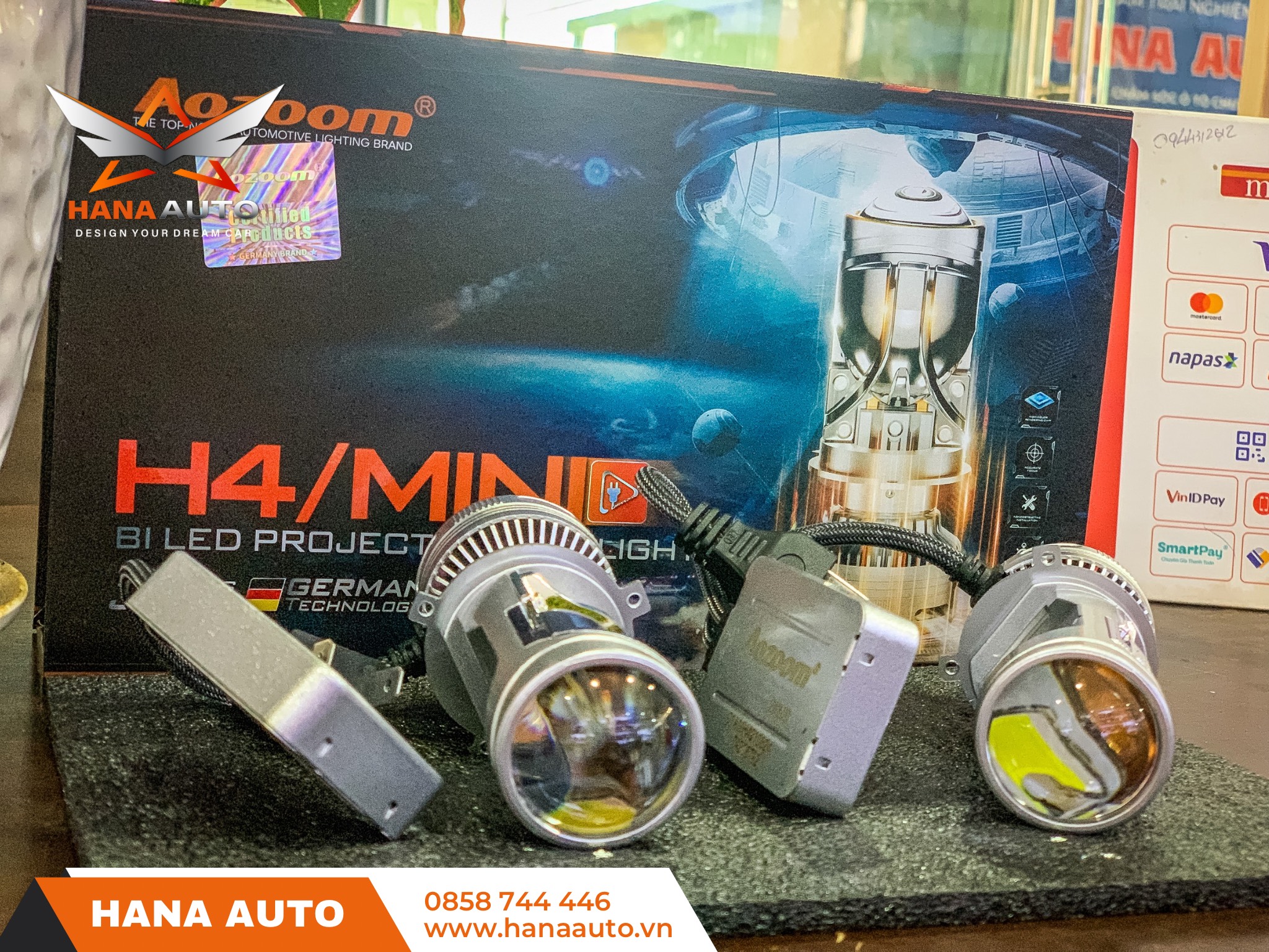 Bi led mini Aozoom H4 siêu sáng
