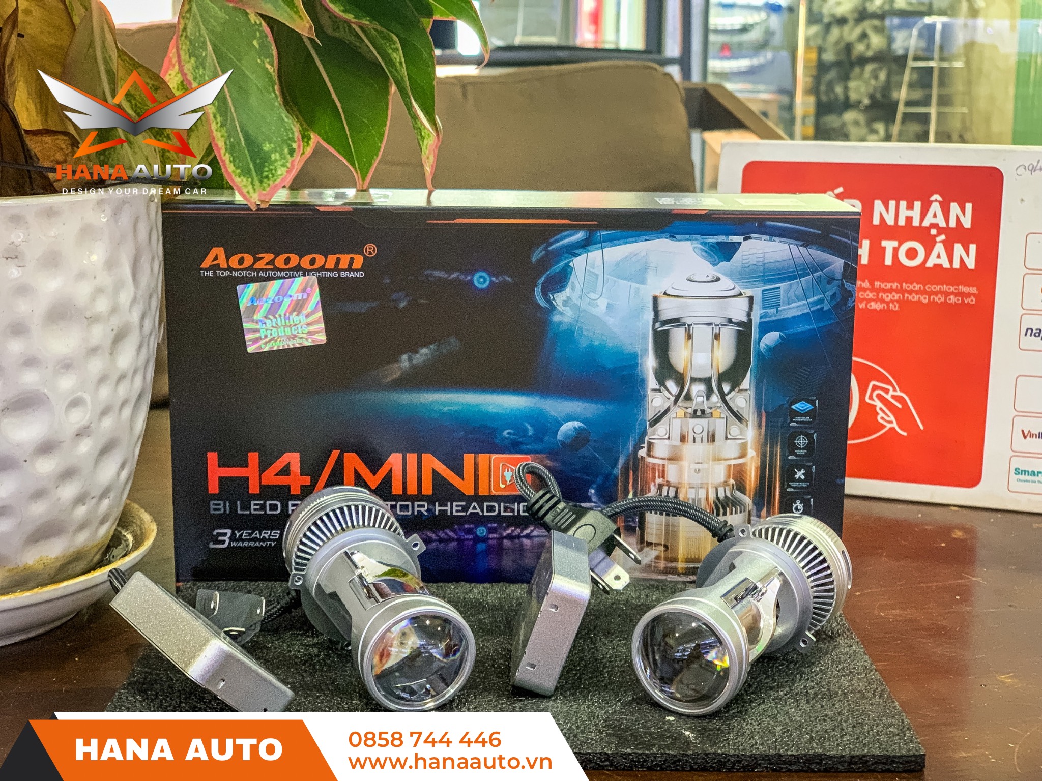 Bi led mini Aozoom H4 siêu sáng