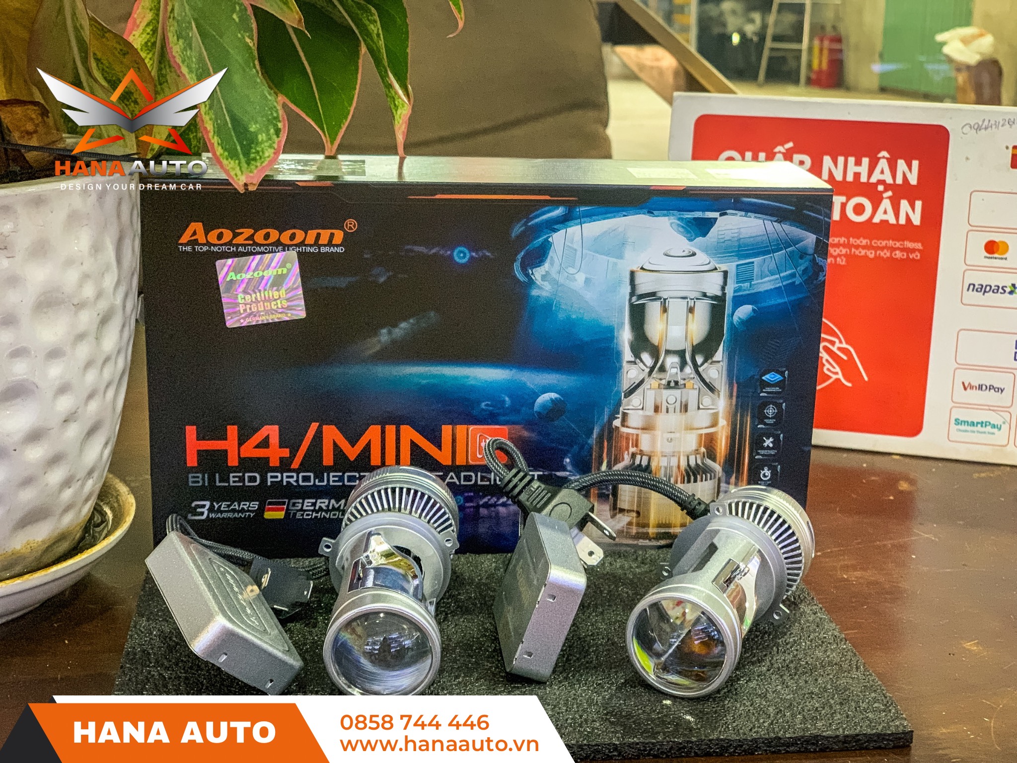 Bi led mini Aozoom H4 siêu sáng