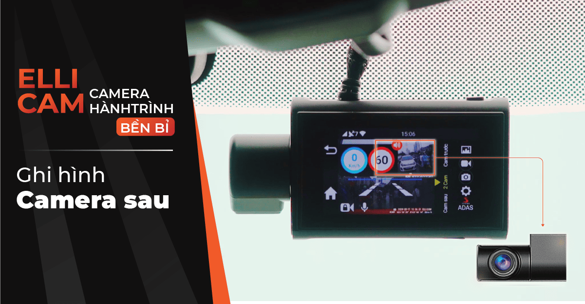 Camera hành trình Ellicam A64GS Cảnh báo giao thông, xem từ xa