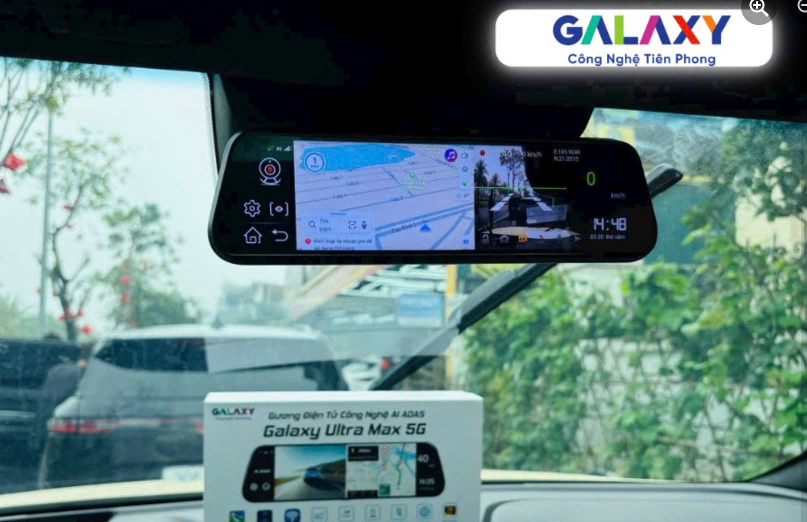 Gương điện tử Galaxy Ultra Max 5G Tích hợp cảnh báo giao thông