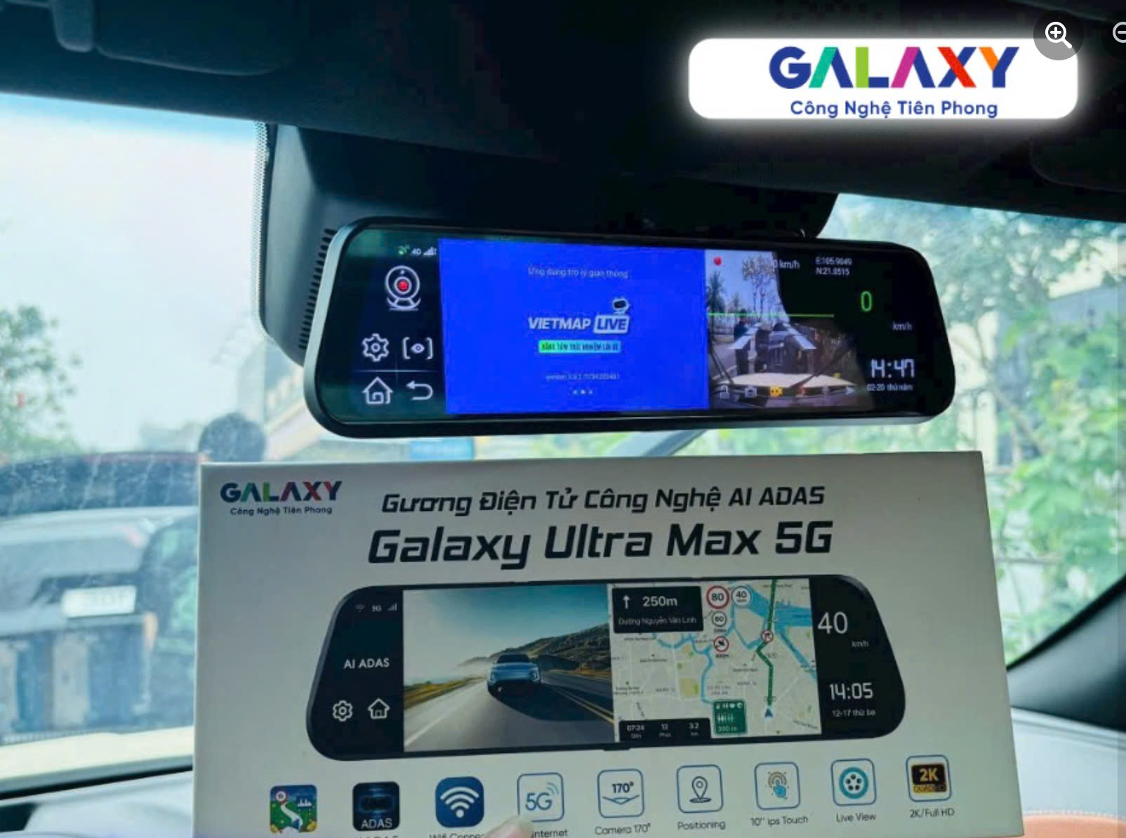 Gương điện tử Galaxy Ultra Max 5G Tích hợp cảnh báo giao thông