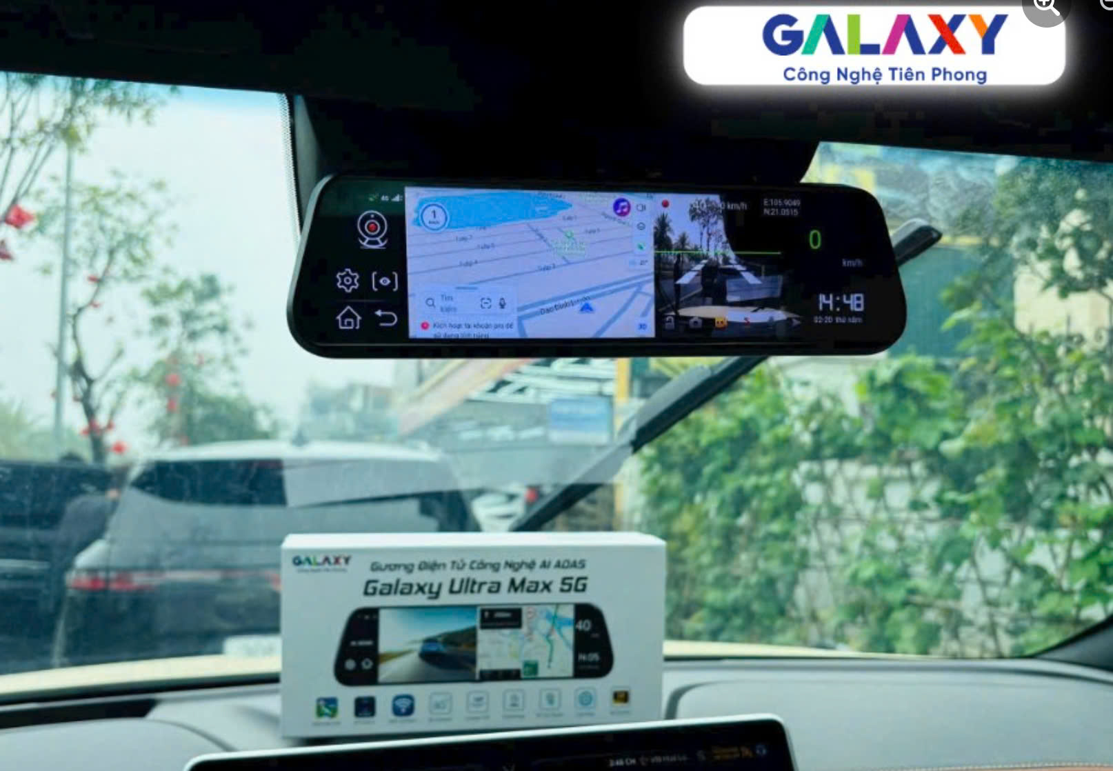 Gương điện tử Galaxy Ultra Max 5G Tích hợp cảnh báo giao thông