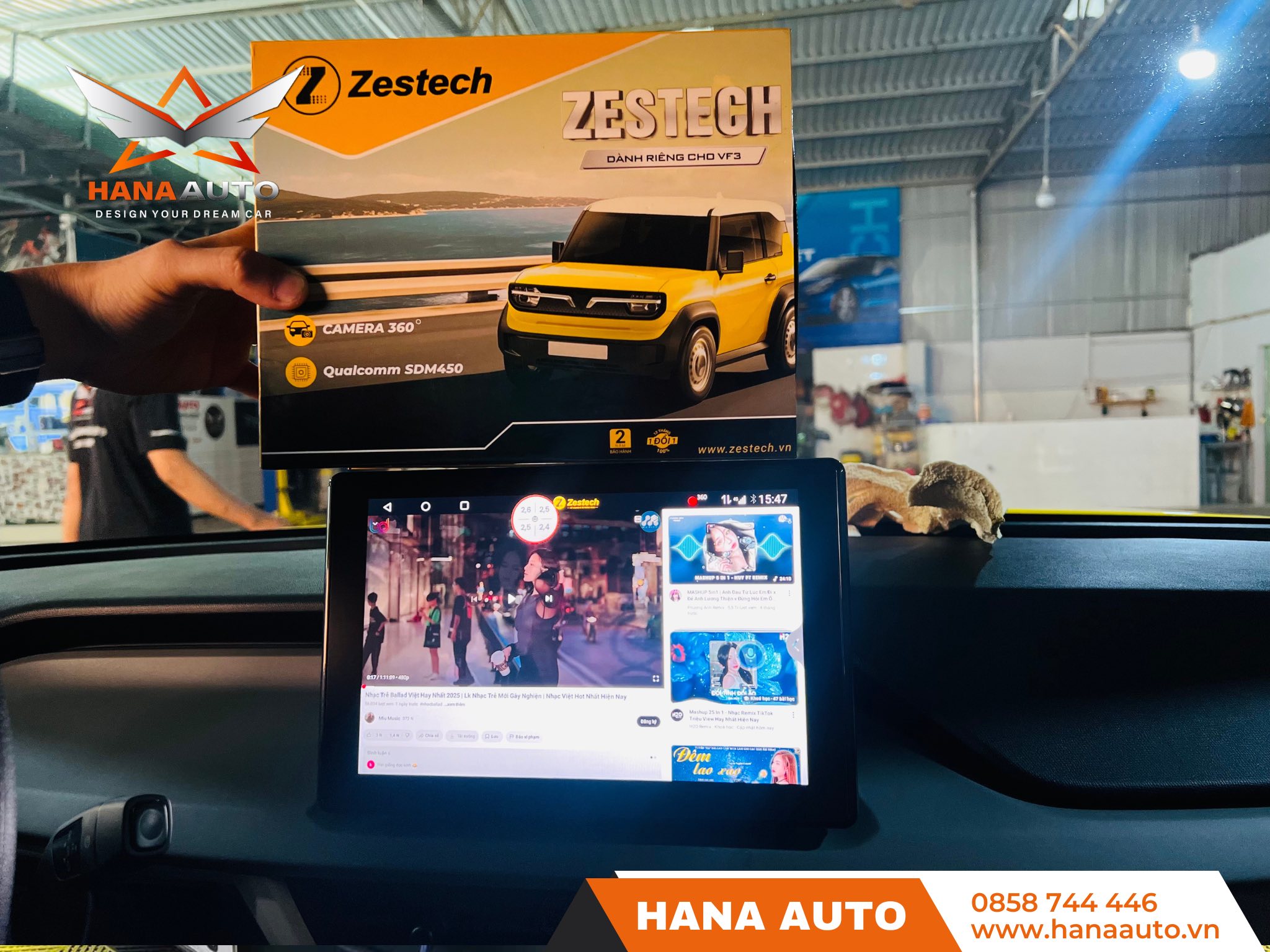 Camera 360 Vinfast VF3 tích hợp android Zestech ZT3