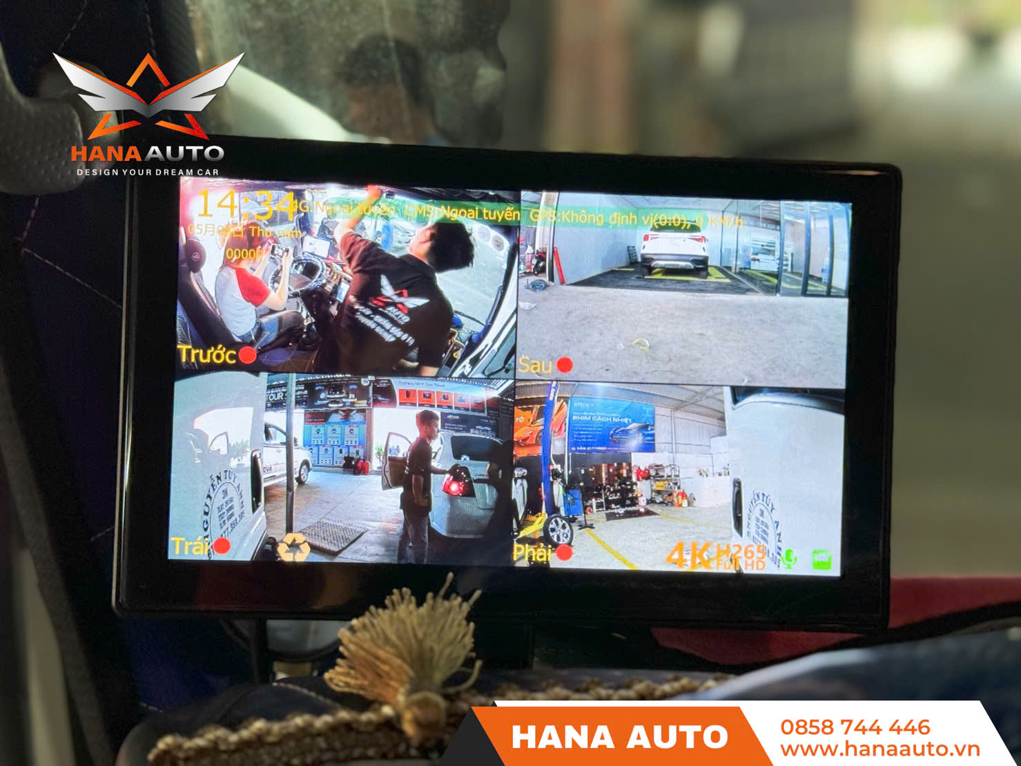 Camera 360 xe tải nét 4K kèm màn hình 10.25 inch