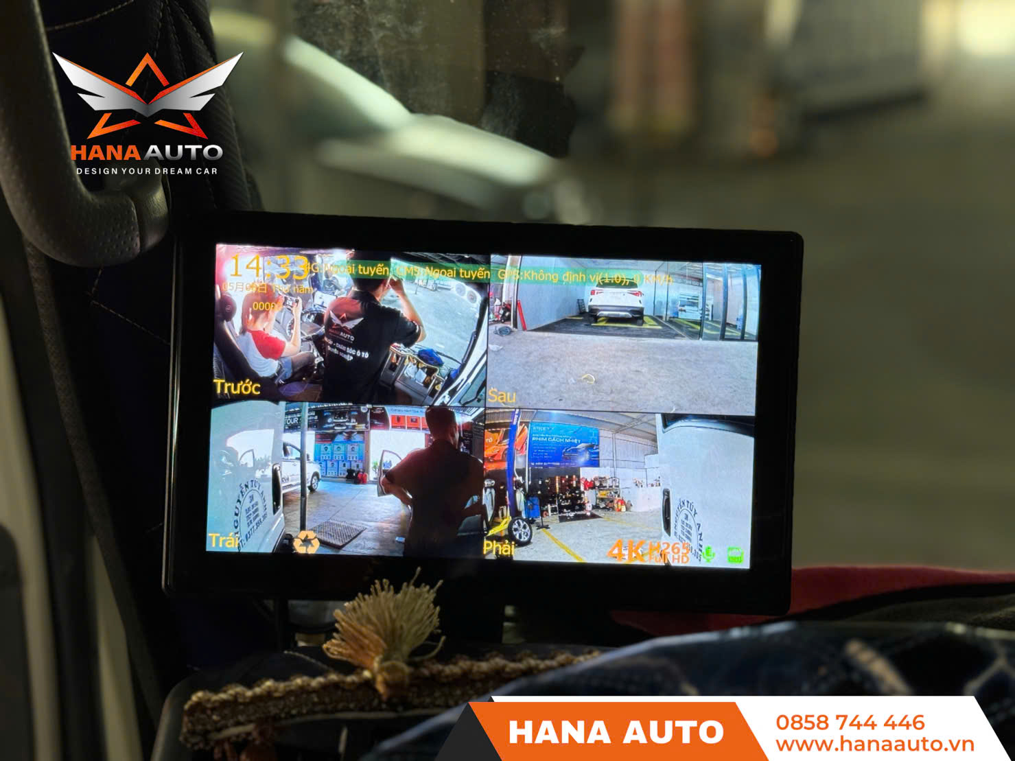 Camera 360 xe tải nét 4K kèm màn hình 10.25 inch