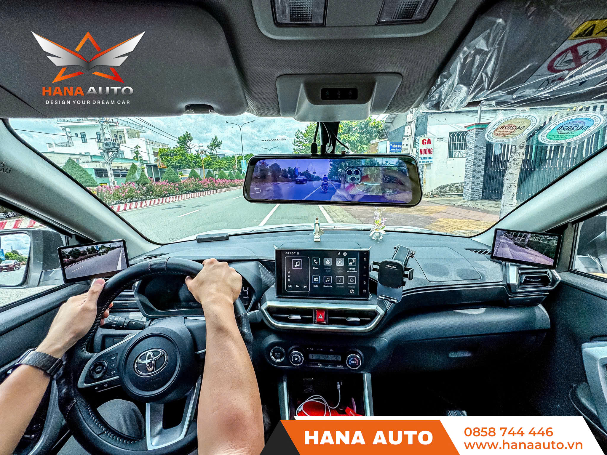 Camera gương hậu điện tử Toshi nét 4K góc rộng