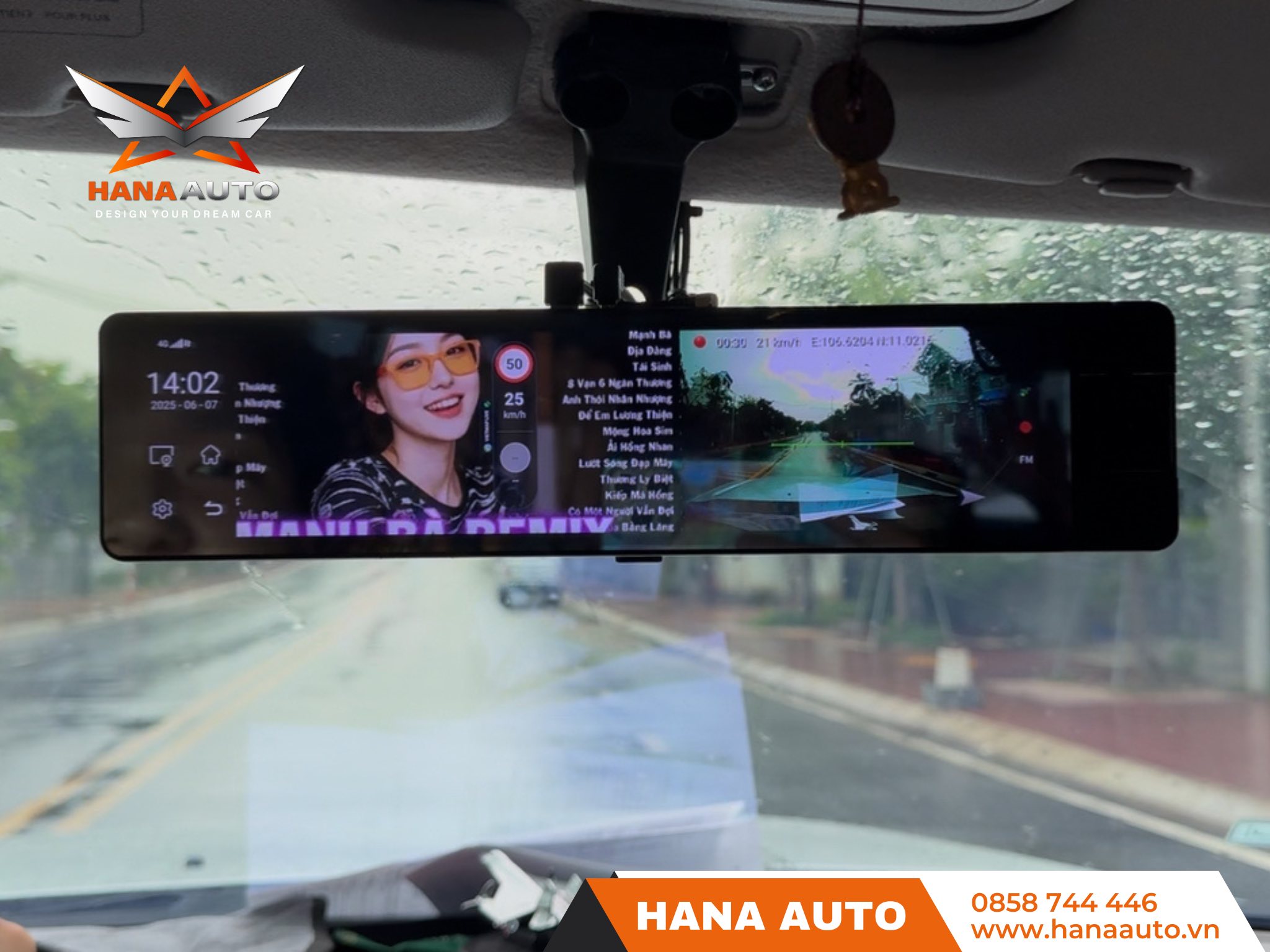 Gương điện tử Galaxy Ultra Max 5G Plus quay trước trong sau xe