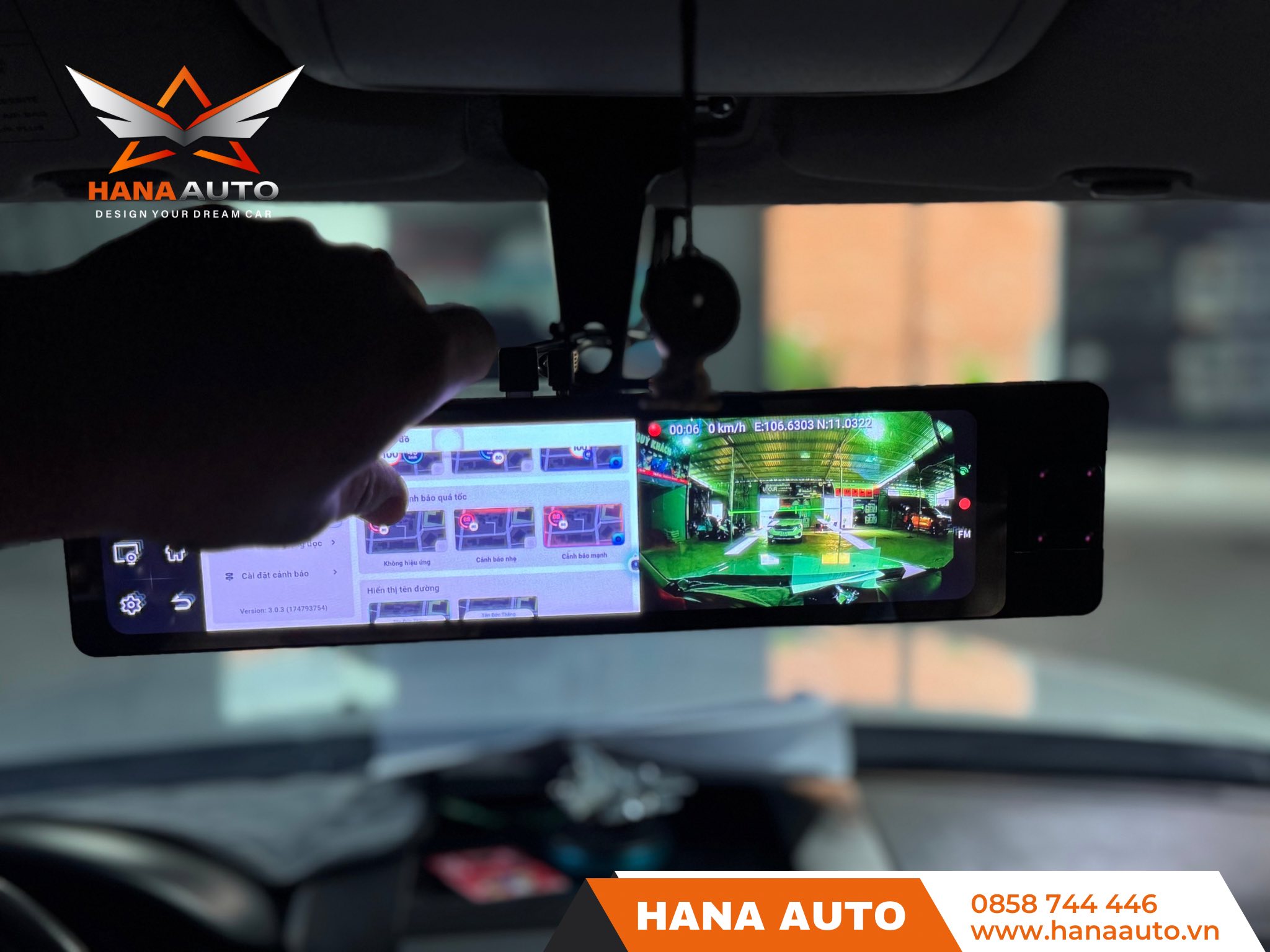 Gương điện tử Galaxy Ultra Max 5G Plus quay trước trong sau xe