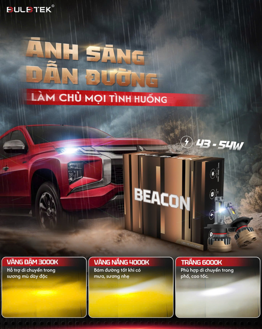 Bóng led 3 màu Bulbtek Beacon Bảo Hành 3 Năm